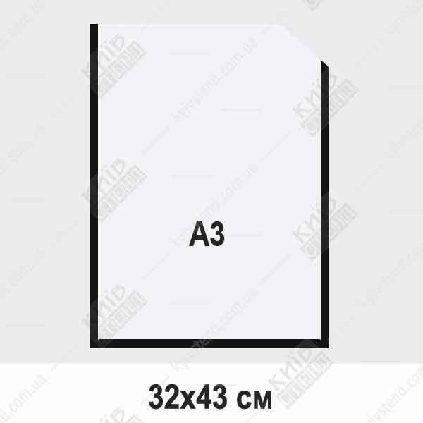 Пластикова кишеня А3 вертикальна прозора з білою окантовкою (37605)
