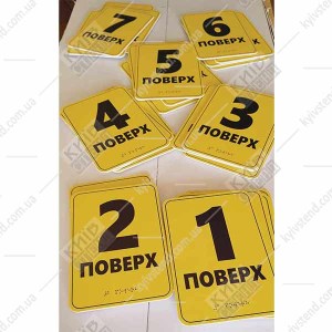 Тактильна табличка шрифтом Брайля 7 ПОВЕРХ (19344)